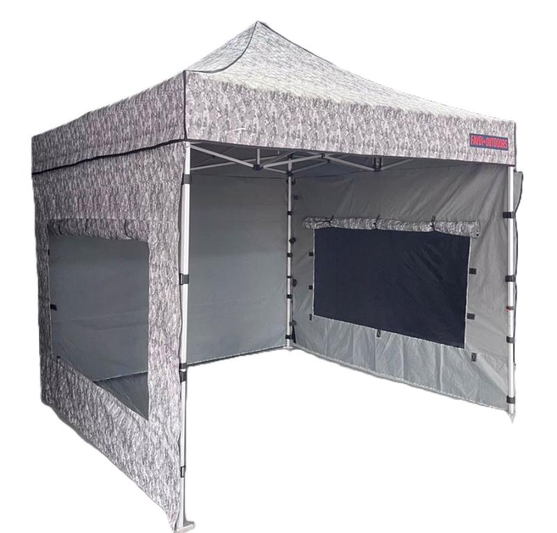 Gazebo Camuflado Digital Pixelado Gris, Estructura de Aluminio 3x3 metros